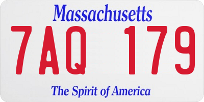 MA license plate 7AQ179