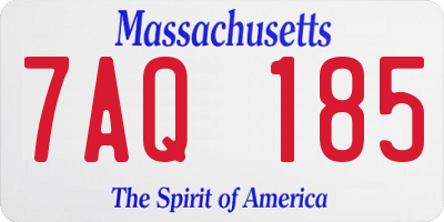 MA license plate 7AQ185