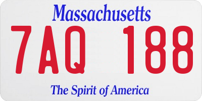MA license plate 7AQ188