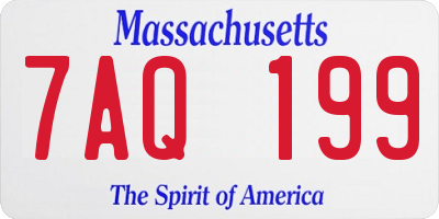 MA license plate 7AQ199