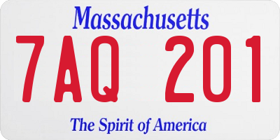 MA license plate 7AQ201