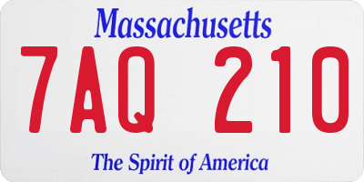 MA license plate 7AQ210