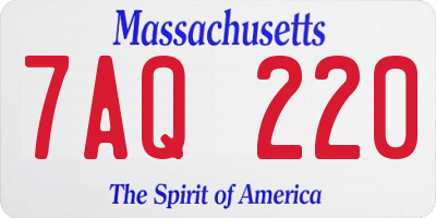 MA license plate 7AQ220