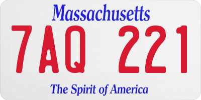 MA license plate 7AQ221