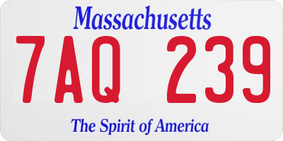 MA license plate 7AQ239