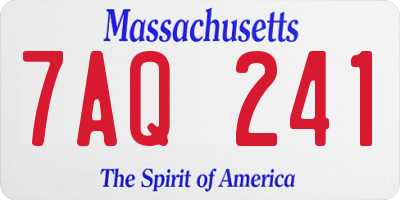 MA license plate 7AQ241