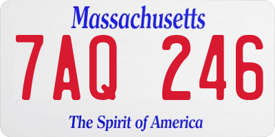 MA license plate 7AQ246