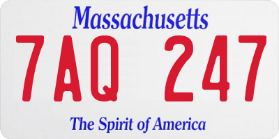 MA license plate 7AQ247