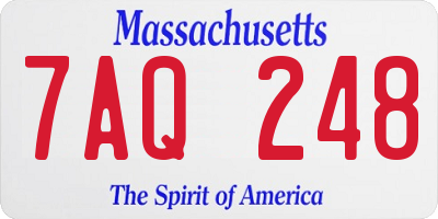 MA license plate 7AQ248