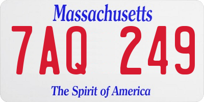MA license plate 7AQ249