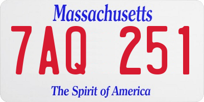 MA license plate 7AQ251