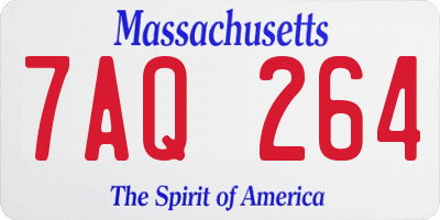 MA license plate 7AQ264
