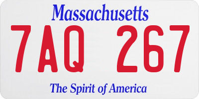 MA license plate 7AQ267