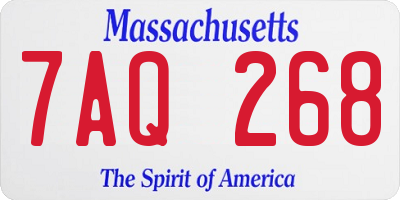 MA license plate 7AQ268