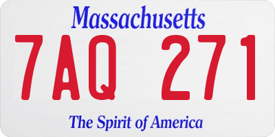 MA license plate 7AQ271