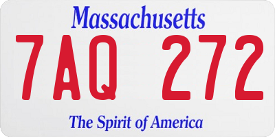 MA license plate 7AQ272