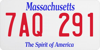 MA license plate 7AQ291