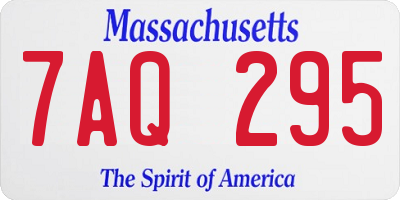 MA license plate 7AQ295
