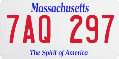 MA license plate 7AQ297