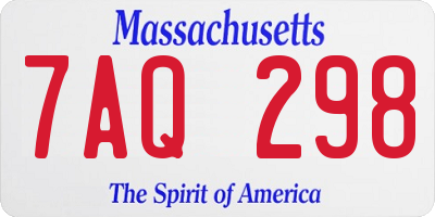 MA license plate 7AQ298