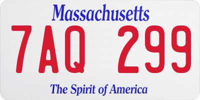 MA license plate 7AQ299