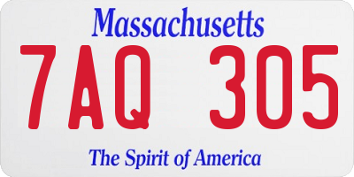 MA license plate 7AQ305
