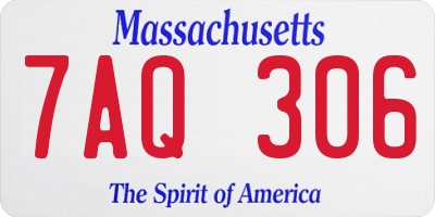 MA license plate 7AQ306