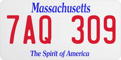 MA license plate 7AQ309