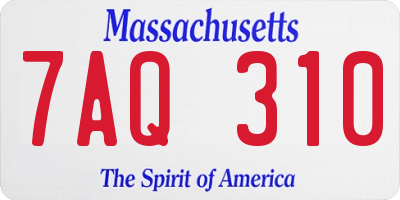 MA license plate 7AQ310