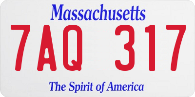 MA license plate 7AQ317