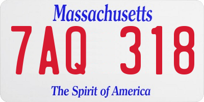 MA license plate 7AQ318