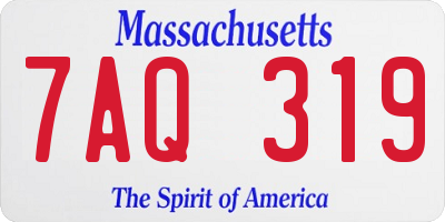 MA license plate 7AQ319
