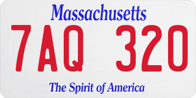 MA license plate 7AQ320
