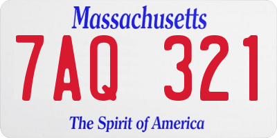 MA license plate 7AQ321