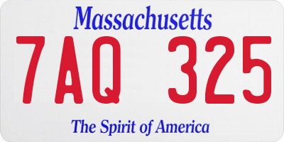 MA license plate 7AQ325