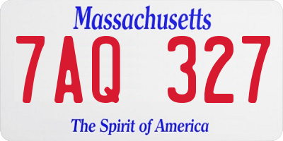 MA license plate 7AQ327
