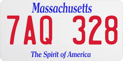 MA license plate 7AQ328
