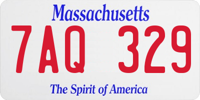 MA license plate 7AQ329