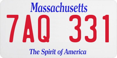 MA license plate 7AQ331
