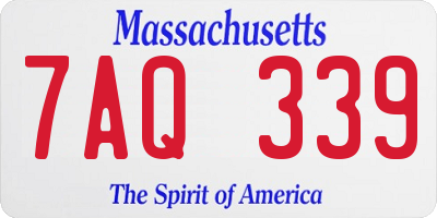 MA license plate 7AQ339