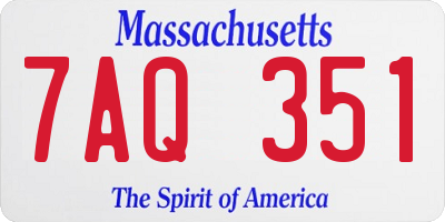 MA license plate 7AQ351
