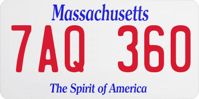 MA license plate 7AQ360