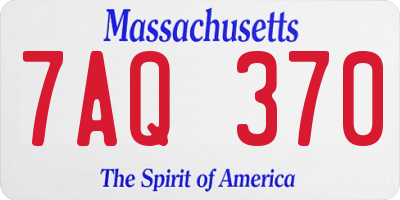 MA license plate 7AQ370