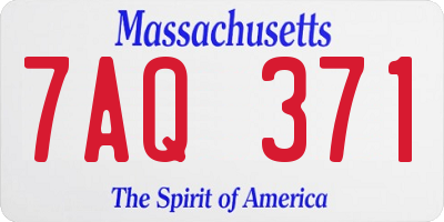 MA license plate 7AQ371