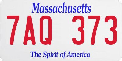 MA license plate 7AQ373