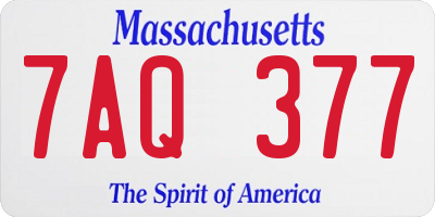 MA license plate 7AQ377