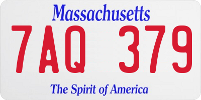 MA license plate 7AQ379