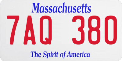MA license plate 7AQ380