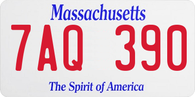 MA license plate 7AQ390