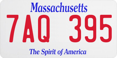 MA license plate 7AQ395